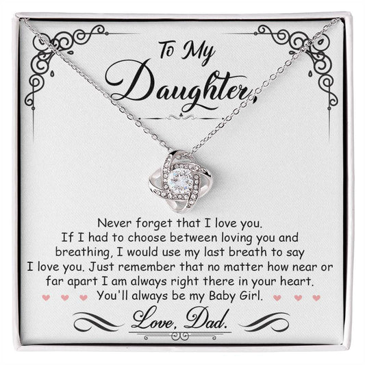 To My Daughter, I am Always Right Here In your Heart, Dad. (Yellow & White Gold Variants). FMTNECEN