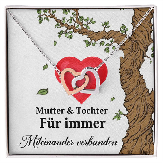 Halskette mit verbundenen Herzen - Muttertag (Gelb und Weiß - Gold varianten) MUTTERTNECDE MUTTERTDE25
