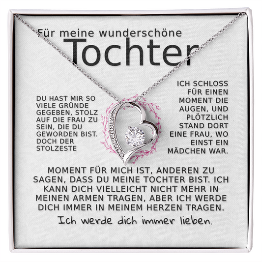 Für immer Liebe Halskette - Meine wunderschöne Tochter (Gelb und Weiß - Gold varianten) FMTNECDE